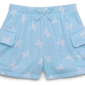 New-Kids Blue Butterfly Print Shorts, size 5